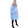 Oversized hoodie blanket Springos HA7320 light blue