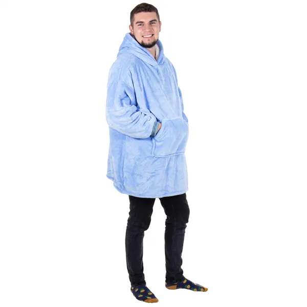 Oversized hoodie blanket Springos HA7320 light blue