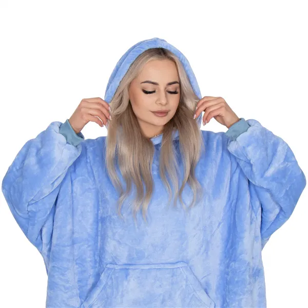 Oversized hoodie blanket Springos HA7320 light blue