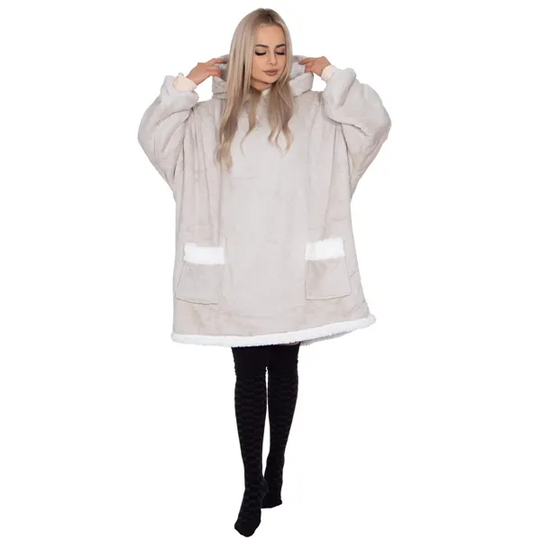 Oversized hoodie blanket Springos HA7322 light gray