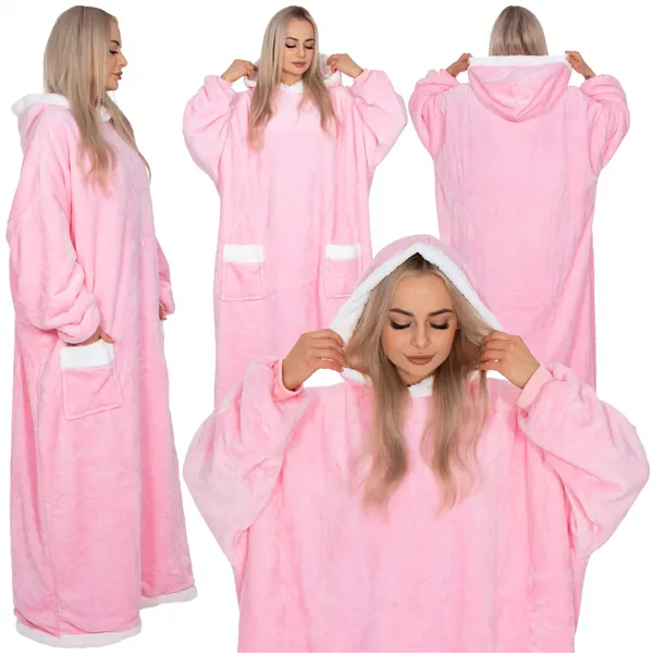 Oversized hoodie blanket Springos HA7329 pink