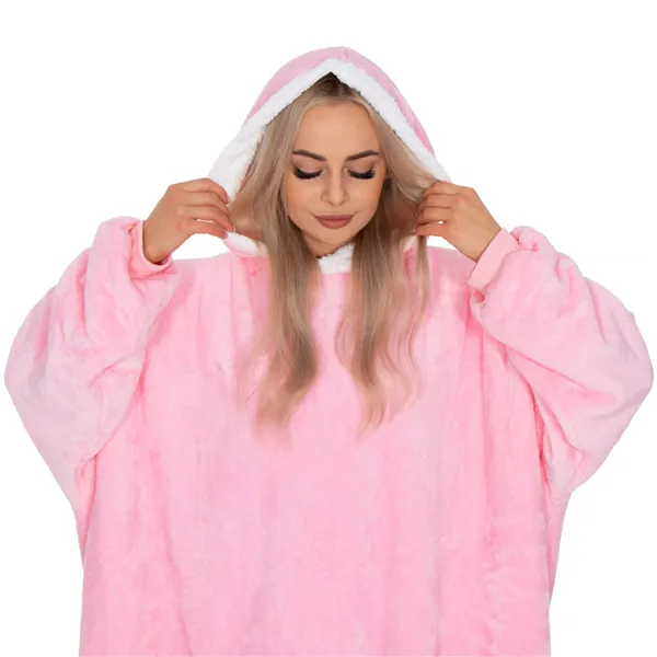 Oversized hoodie blanket Springos HA7329 pink