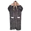 Oversized hoodie blanket Springos HA7330 gray