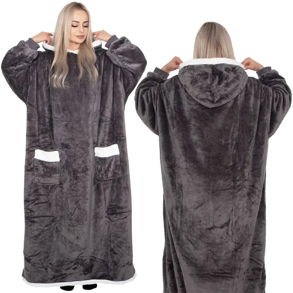 Oversized hoodie blanket Springos HA7330 gray