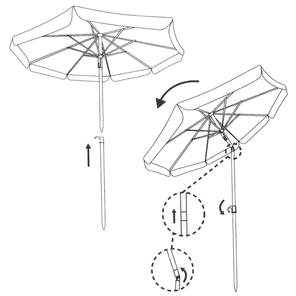 Beach umbrella Springos BU0019 180cm