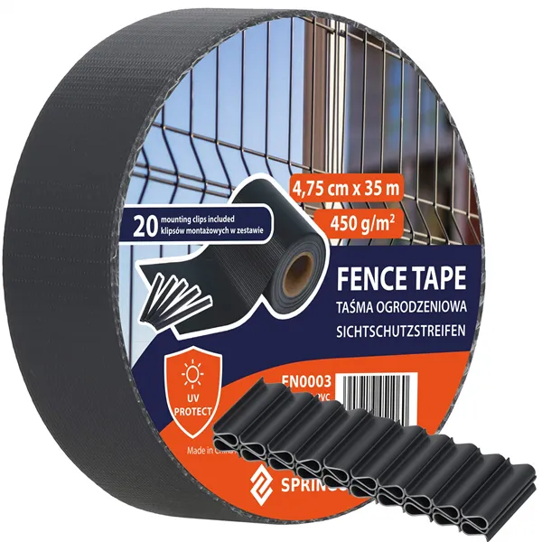 Fence tape Springos FN0003 4.75cmx35m 450g/m2 20 Clips