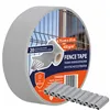 Fence tape Springos FN0004 35 m x 4.75 cm, 450 g/m2, gray 20 Clips