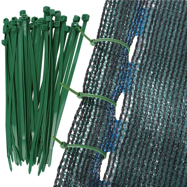 Shading net Springos SN0021 65 g/m2 1.5x50m 200 Cable ties, green