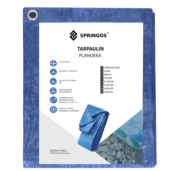 Tarpaulin Springos GA2121 3 x 4m blue