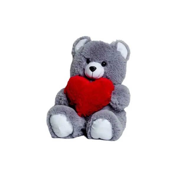 Плюшевый медвежонок GO GIFT FRANK 50 GR Серый Плюшевая ткань Сердце 50 cm