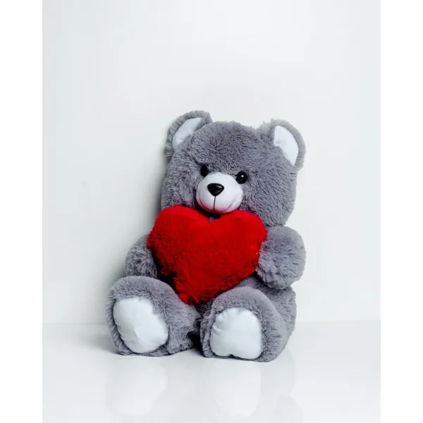 Плюшевый медвежонок GO GIFT FRANK 50 GR Серый Плюшевая ткань Сердце 50 cm