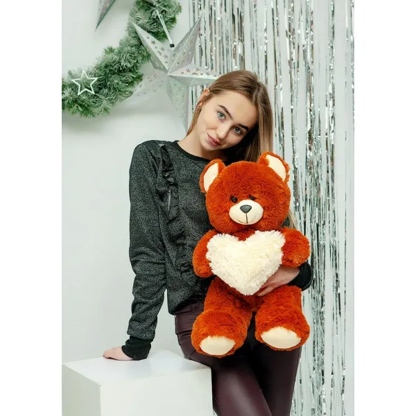Плюшевый медвежонок GO GIFT FRANK 50 BR Коричневый Плюшевая ткань Сердце 50 cm