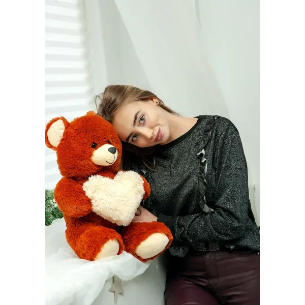 Плюшевый медвежонок GO GIFT FRANK 50 BR Коричневый Плюшевая ткань Сердце 50 cm