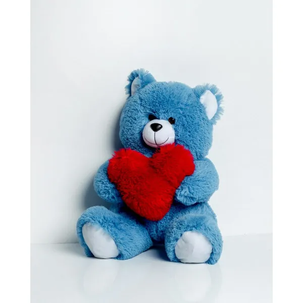Плюшевый медвежонок GO GIFT FRANK 50 BL Синий Плюшевая ткань Сердце 50 cm