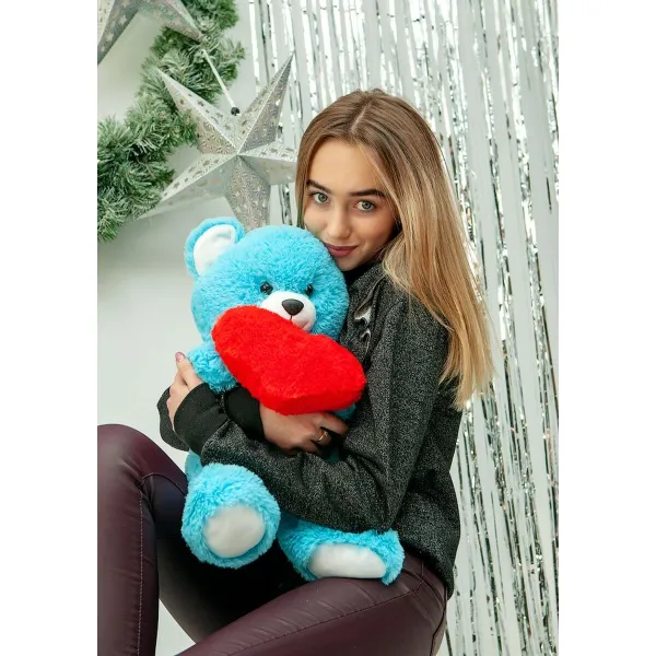 Плюшевый медвежонок GO GIFT FRANK 50 BL Синий Плюшевая ткань Сердце 50 cm