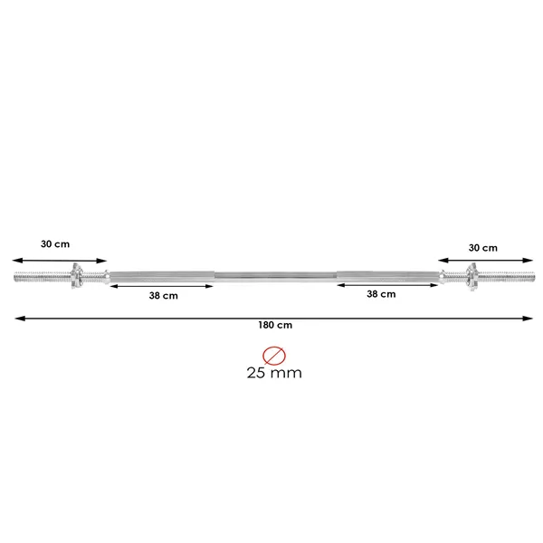 Fitness straight bar Springos FA1047 180 cm 25mm