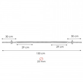 Fitnessi kaalukangi Springos FA1048 150 cm 25mm | Osta veebist — Megaluks