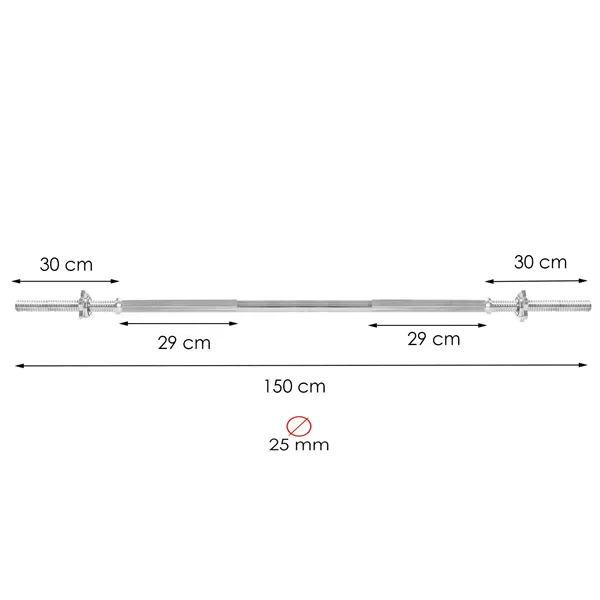 Fitness weight bar Springos FA1048 150 cm 25mm