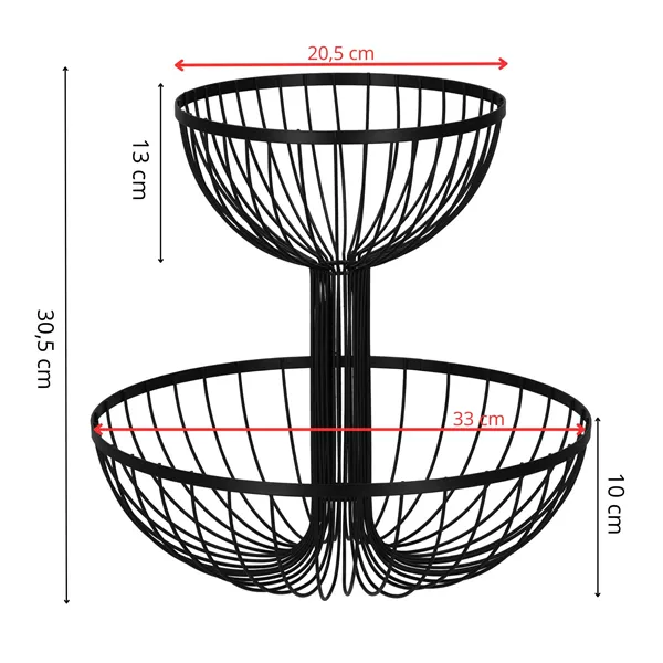 Fruit basket, metal basket Springos KI0148 30,5x33 cm