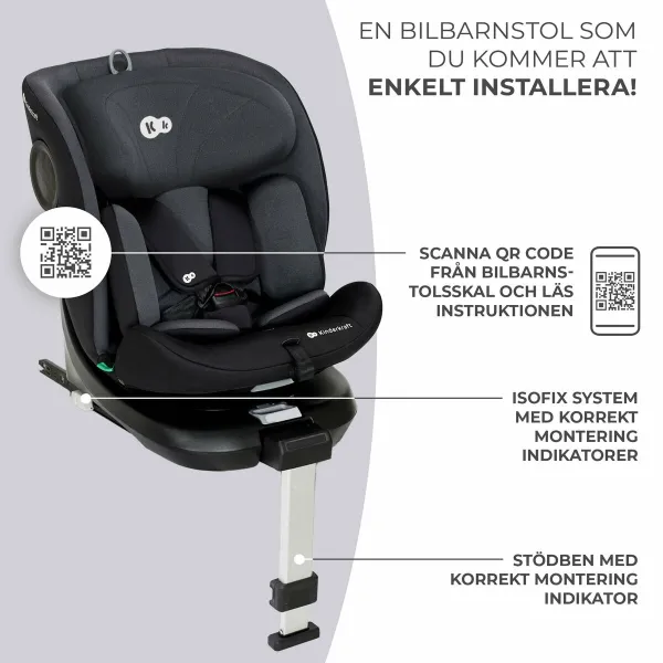 Auto Krēsls Kinderkraft KCI36000BLK0000 Melns