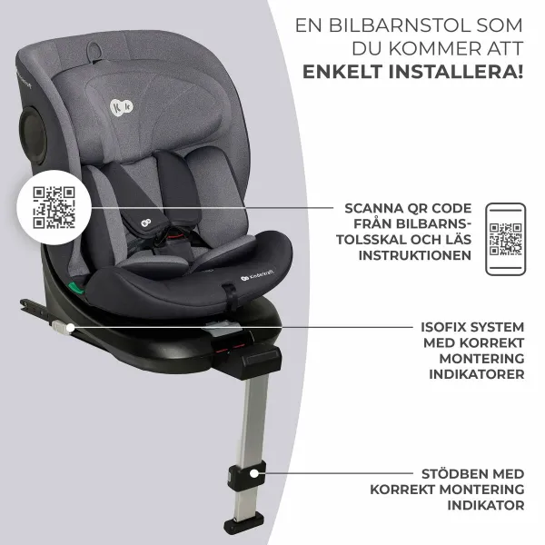 Auto Krēsls Kinderkraft KCI36000GRY0000 Pelēks