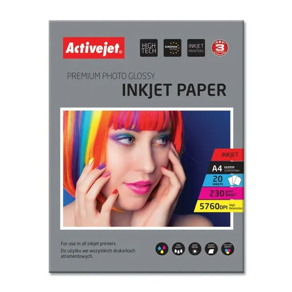 Blizgus nuotraukų popierius Activejet AP4-230G20 A4 20 Paklodės 21 x 29,7 cm