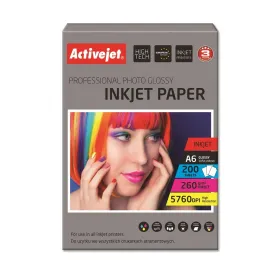 Kiiltävä valokuvapaperi Activejet AP6-260GR200 A6 200 Levyt