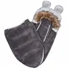 Sleeping bag with fur for sleds Springos SB0047