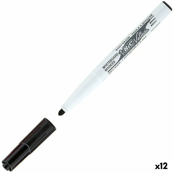 Dekoratyvinių dėžių rinkinys Bic Velleda 1741 Balta lenta Juoda (12 vnt.)