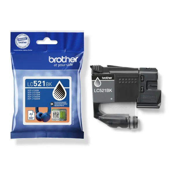 Картридж с оригинальными чернилами Brother LC521BK Чёрный