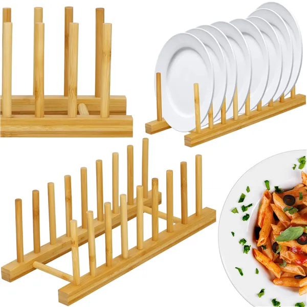 Bamboo plate stand Springos KI0154