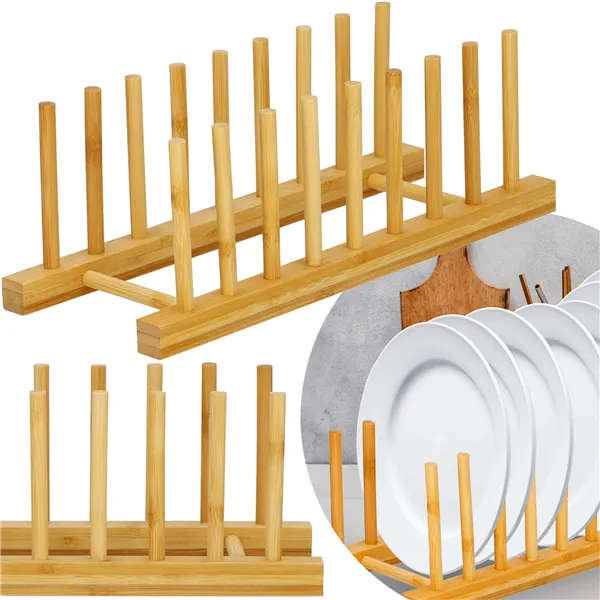 Bamboo plate stand Springos KI0154