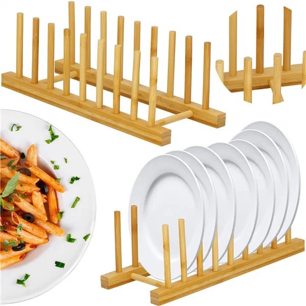 Bamboo plate stand Springos KI0154