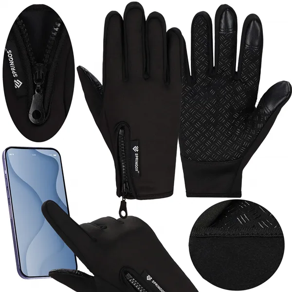 Universal winter phone touch gloves Springos GL0001 S size, black