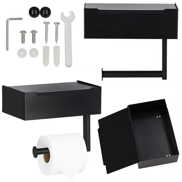 Toilet paper holder with shelf Springos HA7331