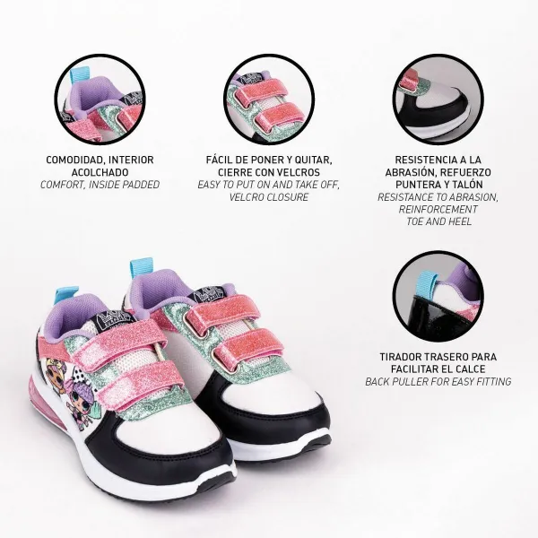 Sporta apavi ar LED LOL Surprise! Melns Velcro