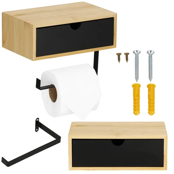 Toilet paper holder with shelf Springos HA7332