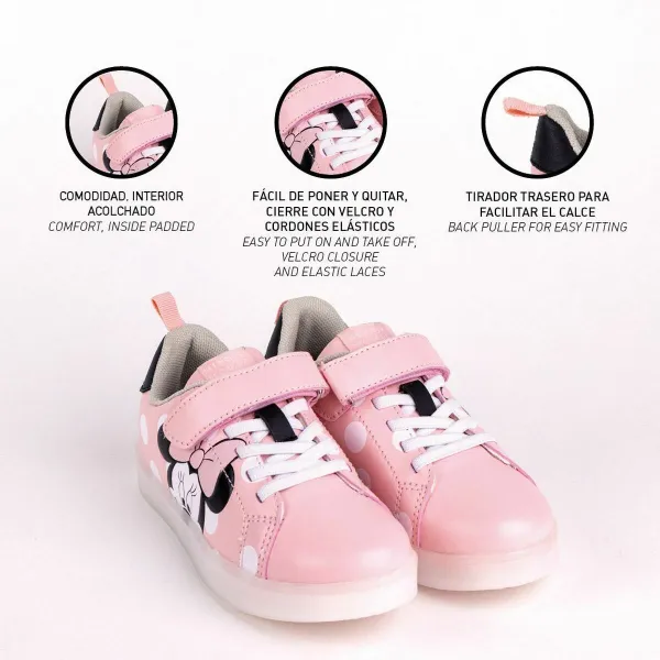 LED lenkkarit Minnie Mouse Pinkki Velcro