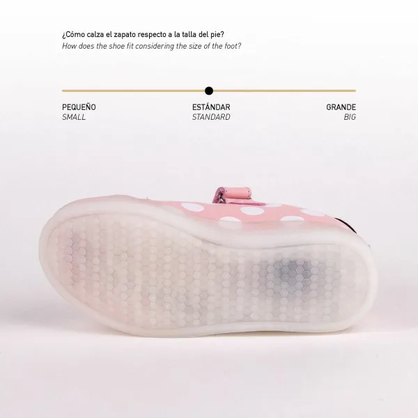 LED Trainers Minnie Mouse Pink Velcro
