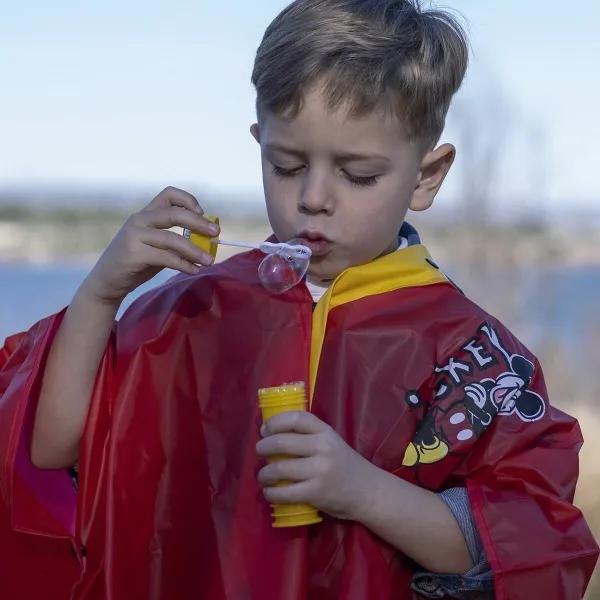 Vedenpitävä Poncho Hupulla Mickey Mouse Punainen