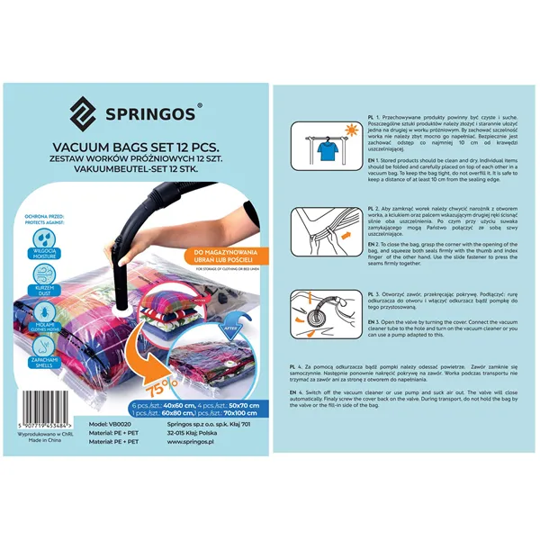 Set of vacuum bags Springos VB0020 12 pcs