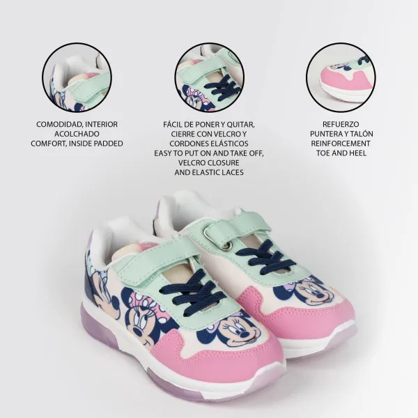 LED Trainers Minnie Mouse Pink