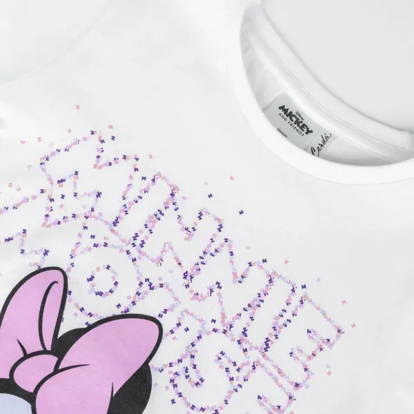 Lasten Lyhythihainen paita Minnie Mouse Valkoinen
