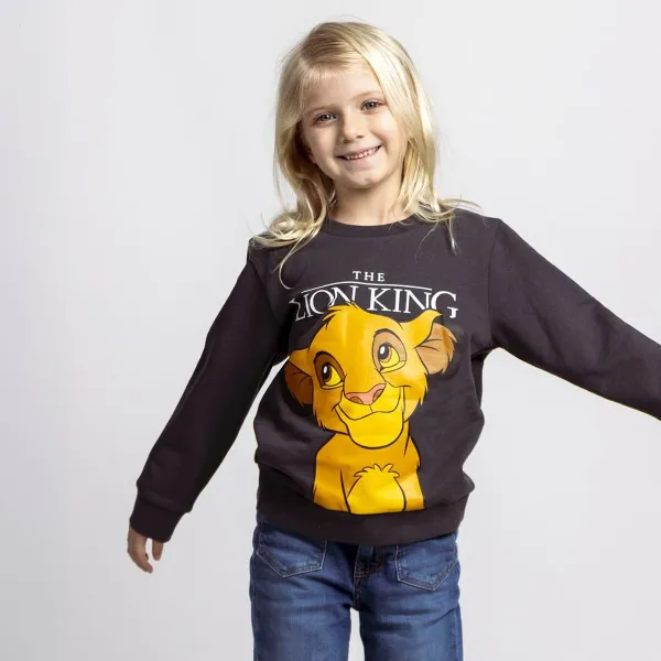 Bērnu Sporta Krekls bez Kapuča The Lion King Tumši pelēks