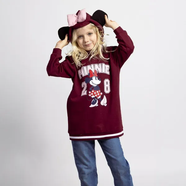 Džemperis Meitenēm ar Kapuci Minnie Mouse Sarkans