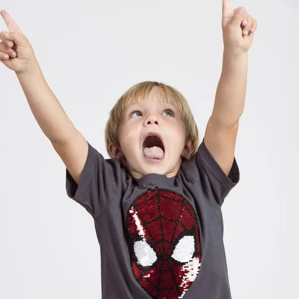 Детский Футболка с коротким рукавом Spider-Man Темно-серый