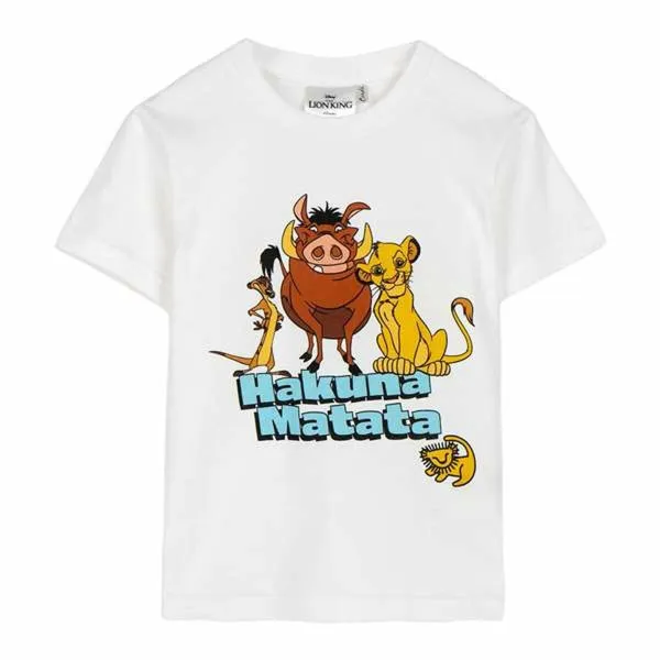 Vaikiška Marškinėliai su trumpomis rankovėmis The Lion King Balta