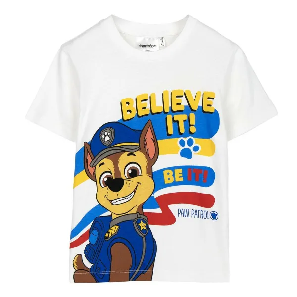 Vaikiška Marškinėliai su trumpomis rankovėmis The Paw Patrol Balta
