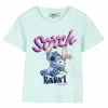 Детский Футболка с коротким рукавом Stitch Зеленый бирюзовый