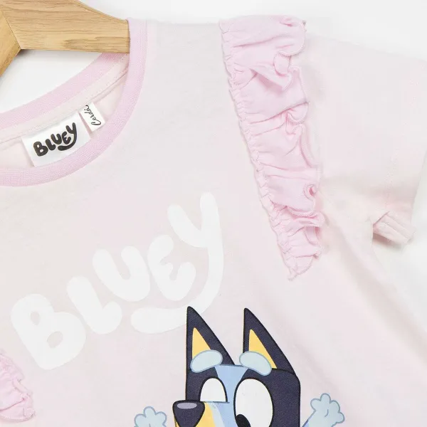 Krekls ar Īsām Piedurknēm Bērniem Bluey Gaiši Rozā